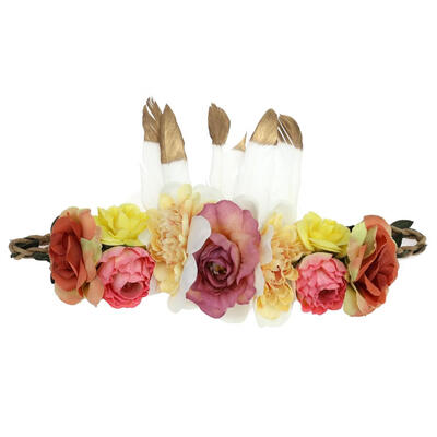

Baby Flower Headband Plume Hairband Retro Parent-Child Accessories
