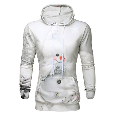 

Toponeto Mens Casual Christmas Funny 3D Print Party Long Sleeve Hoodie Top Blouse Coat