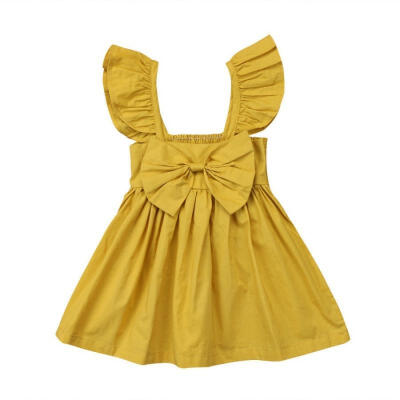 

Newborn Kids Baby Girl Ruffle Bow Dress Princess Clothes Outfits Summer Hot Sale