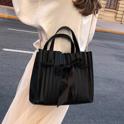 

Advanced sense bag foreign gas bow handbag handbag new 2019 chain messenger bag ins jelly bag