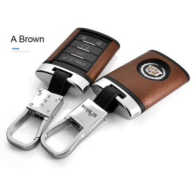 

Top Layer Leather Car Key Case for Cadillac Copaci SRX XTS ATS- Copac SLS Car Key Cover Shell Car Keychain Car Accessories