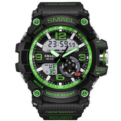 

SMAEL Analog-Digital Watch Men Sports 50M Professional Waterproof Quartz Large Dial Hours Military Wristwatches