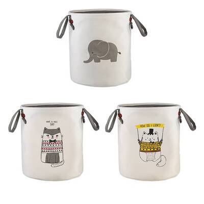 

Portable Double Washing Laundry Basket Tank Storage Bin Closet Toy Box Container Cylinder Organizer