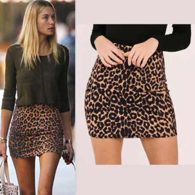 

Roseonmyhand Womens Leopard Printed Skirt High Waist Sexy Pencil Bodycon Hip Mini Skirt