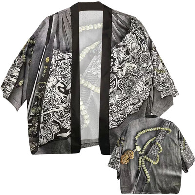 

Toponeto Fashion Lovers Individuality Print Top Blouse Kimono Hot Spring Clothing