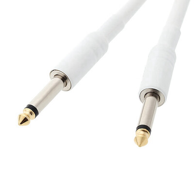 

White Cloth Braided Tweed Guitar Cable Cord 2M
