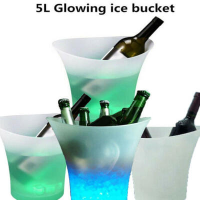 

LED Colour Changing Ice Bucket Champagne Wine Drinks Cooler Bar Party Xmas 5L