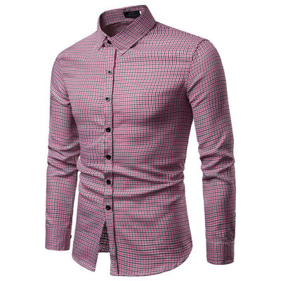 

SUNSIOM Mens Luxury Plaid Long Sleeve Shirt Casual Slim Fit Stylish Dress Shirts Tops
