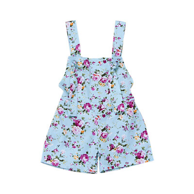 

Baby Girls Toddler Suspender Romper Shorts Girl Floral Print Backless Short Pants Outfits