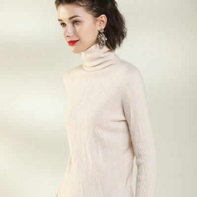 

QIANMUCHUN womens pile collars cashmere sweaters fashion woolen sweater 5798