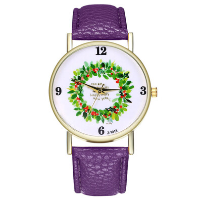 

Fashion Christmas Gift Men And Women Students Watch Christmas Tree Snoman Deer Santa Claus Quartz Watch &Ff