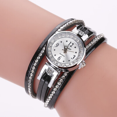 

DUOYA D174 Ladies Fashion Analog Quartz PU Leather Diamond Watch