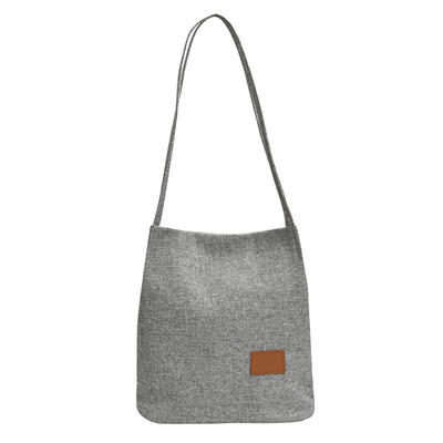 

Solid Color Shoulder Handbags Linen Women Large Top-handle Shopping Totes
