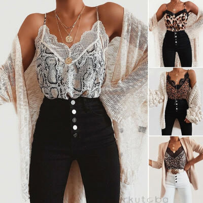 

Women Summer Tank Tops Lace Sexy Vest Fashion Camisole Sleeveless Casual T-Shirt