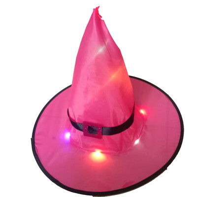 

LED Light Up Halloween Witch Hat Battery Powered Glowing In Dark Party Hat Hanging Halloween Decoration Party Supplies 5 Color