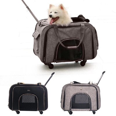 

DODOPET Pet Dog Carrier with Wheels Carrier with Removeable Wheels Pet Wheels Rolling Carrier Pet Dog Carrier