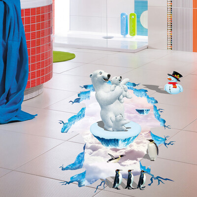 

〖Follure〗Polar Bear 3D Wall Mural Removable Wall Sticker Art Vinyl Decal Room Floor Decor