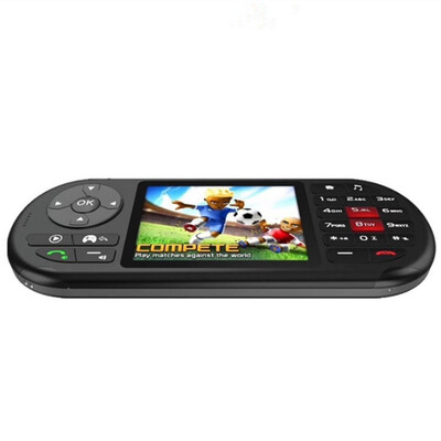 

Handheld gaming machine dual card straight Mobile phone MP3 4 player with speaker LED flashlight FM radio built-in game gamepad
