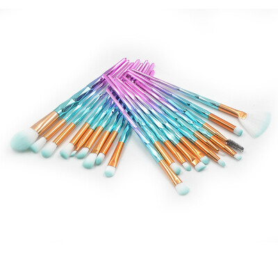 

〖Follure〗20 Pcs High-Grade Aluminum Tube And Diamond Handle Eye Makeup Brush Set
