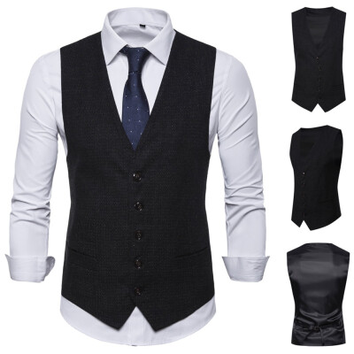 

Toponeto Mens Fashion Business Casual Wedding Waistcoat Tops Vest Jacket Top Coat