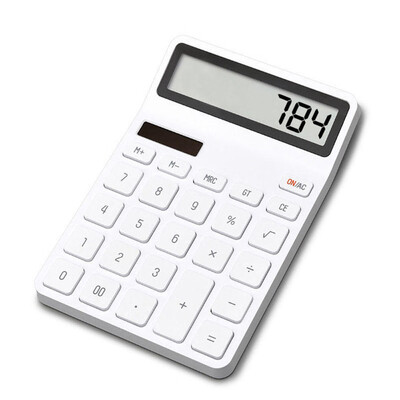

Xiaomi LEMO Desktop Calculator Photoelectric Dual Drive 12 Number Display Automatic Shutdown Calculator For Office Finance white