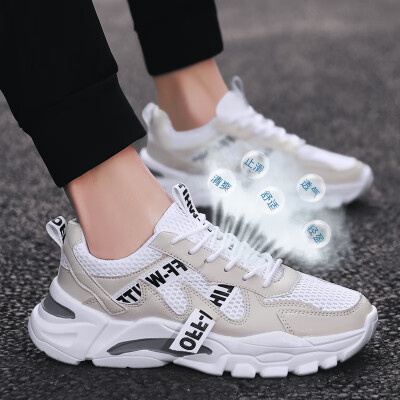 

2019 new old slab shoes summer mens shoes Korean mens sports&leisure white tide shoes breathable mesh white shoes