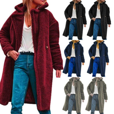 

Womens Winter Coats Fleece Fluffy Fur Warm Casual Long Jacket Outwear Teddy Bear