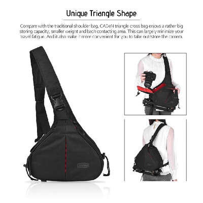 

Andoer K1 Triangle DSLR Camera Bag Cross Sling Carry Case Shockproof Waterproof with Tripod Holder for Canon Nikon Sony Olympus Pe