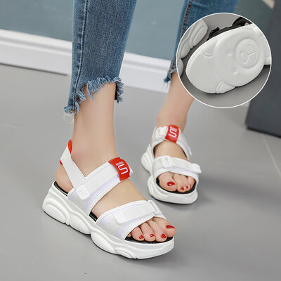 

Sandals women 2019 new Korean version of Joker student sports flat-bottomed Hong Kong wind ins net red leisure chic shoes summer