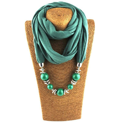 

Fashionable Elegant Pendant Scarf Necklace Bohemia Chiffon Scarves Pendants Jewelry Foulard Female Accessories For Women Multicolo