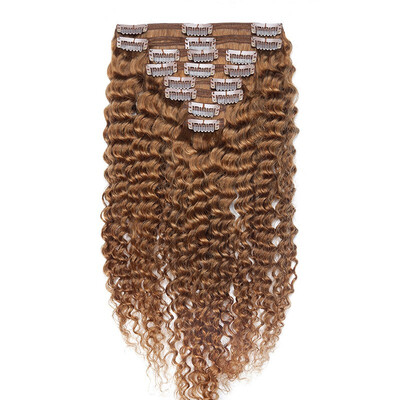 

Kinky Curly Clip in Human Hair Extensions for Women Afro Remy Human Hair Extensions for Lady Double Weft Full Head