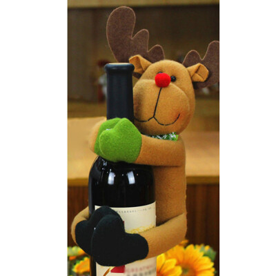 

Toponeto Christmas Wine Bottle Cover Clothes Xmas Santa Snowman Wine Bottle Decor Party