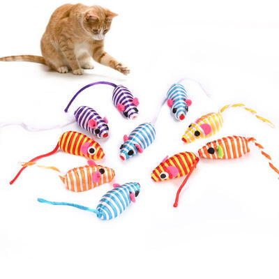 

Greensen 10 pcs set Mouse-shaped Cute Pet Cat Kitten Plush Play Toy with Catnip