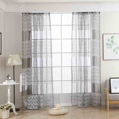 

Gobestart Leaves Sheer Curtain Tulle Window Treatment Voile Drape Valance Fabric