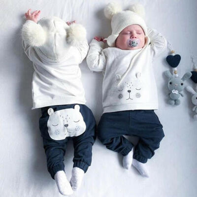 

Newborn Baby Boys Girls 3D Bear Tops T-shirt Sweatshirt Pants Outfit Clothes Set
