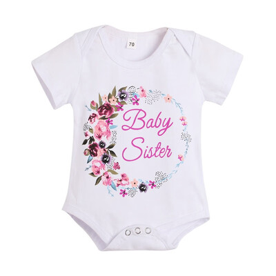 

Summer Baby Girl Clothes Sets Jumpsuit T-Shirt Short Sleeve Letter Printing Rompers Kids Bodysuits