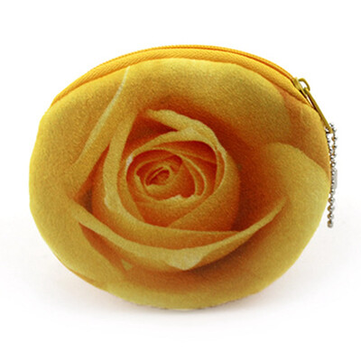 

Women Plush Coin Bag Purse Multi Color Rose Flower Change Wallet Pouch Bag Modern