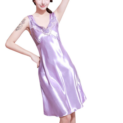 

Toponeto Womens Sexy Satin Lingerie Sleepwear Sleeveless Pajamas Underwear Nightdress