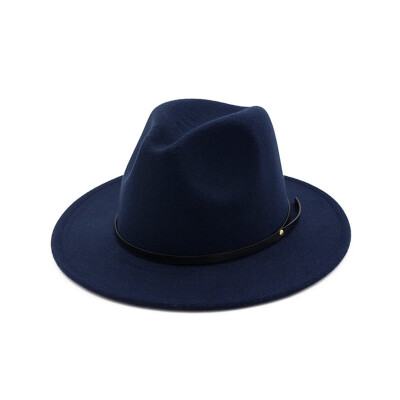 

Womens Wool Felt Outback Hat Panama Hat Wide Brim Women Belt Buckle Fedora Hats