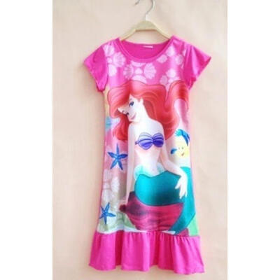 

Girls Mermaid Prints Dress Kid summer one-piece dress cutie cartoon wear for girls