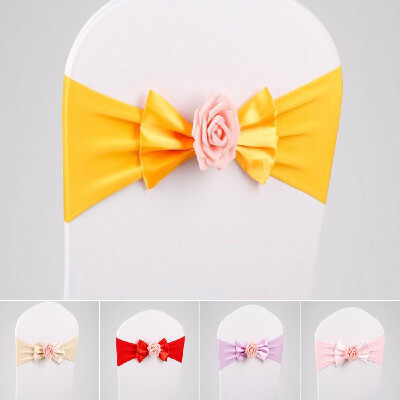 

Chair Sashes Bands Artificial Flower Chair Bows for Wedding Party Ceremony Banquet