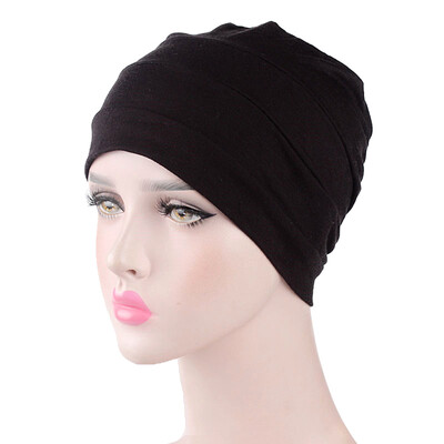 

Women Turban Elastic Cotton Chemo Cap Head-wrap Casual Beanie Cap