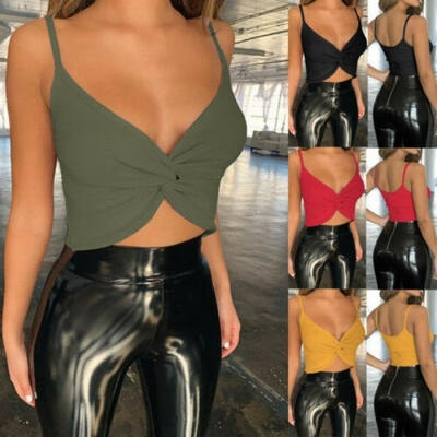

Women Buckle Vest Boob Tube Crop Top Bralet T Shirt Cami Tank Top