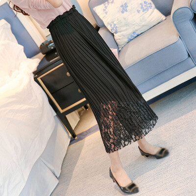 

Fashion High Waist Pleated Wide Leg Pants Casual Loose Flare Trousers For Women