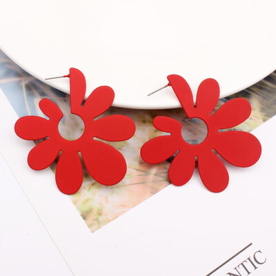

E1006 Korean Style Cute Metal Flower Earrings For Women Girl Fashion Big Sweet Pendant Earrings Brincos Wedding Party Jewelry