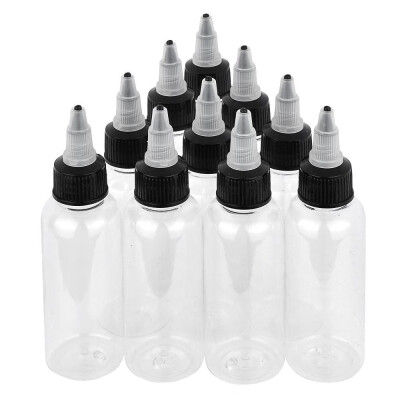 

〖Follure〗10PCS 60ml Empty Plastic Tattoo Ink Pigment Clear PET Bottle