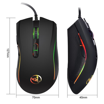 

HXSJ A869 Wired Gaming Mouse 3200DPI 7 Buttons 7 Color LED Optical Computer Mouse Player Mice Gaming Mouse for Pro Gamer