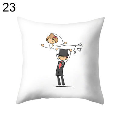 

Love Wedding Bride Groom Pillow Case Cushion Cover Sofa Car Bedroom Decoration