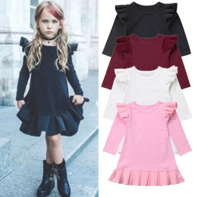 

Kids Baby Girl Princess Dress Long Sleeve Party Casual Children Clothes 1-6 Year