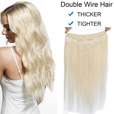 

16182022 Inches Double Wire Hair One Piece Straight Miracle Secret Invisible Double Wire Hair Extensions - No Clip No Glue